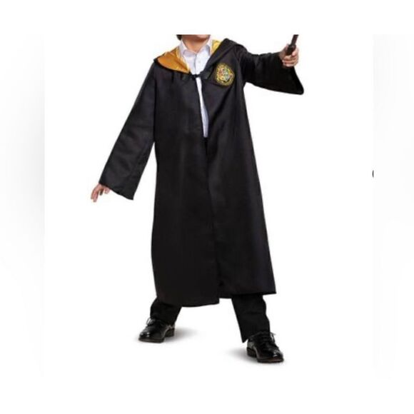HARRY POTTER HOGWARTS HOODED ROBE WITH GRYFFINDOR TIE AND GLASSES Kids Fits Most - Picture 1 of 12